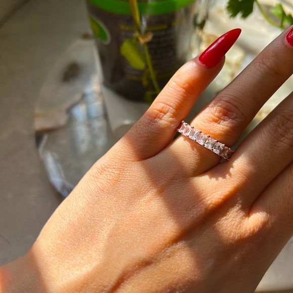 etsy Jewelry - ⚡️GENUINE WHITE SAPPHIRE ROSE GOLD ETERNITY BAND